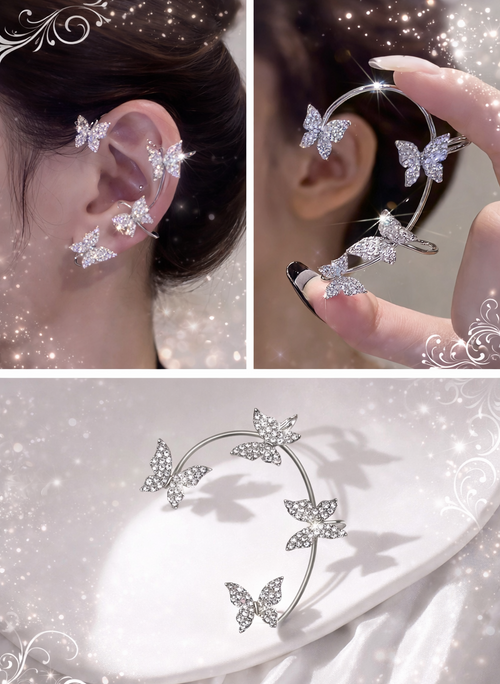 Crystal Butterfly Ear Wrap Earrings