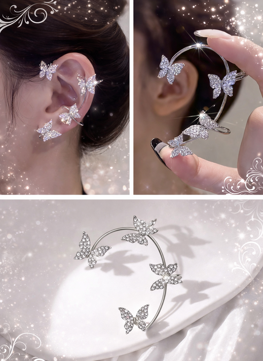 Crystal Butterfly Ear Wrap Earrings