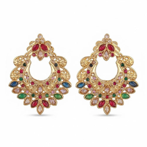 Gold Crescent Moon Drop Earrings