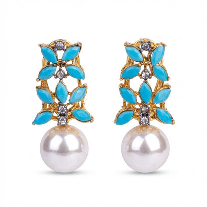 Pearl Flare Stud Earrings - Elegant Statement Studs