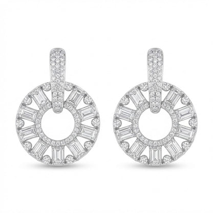 Zirconia Circle Earrings - Gold & Silver Plated Jarao Stone Jewelry