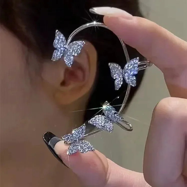 Crystal Butterfly Ear Wrap Earrings