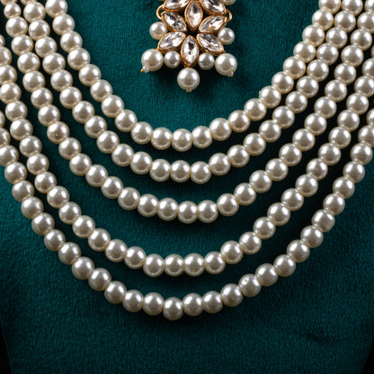 Imperial Bridal Kundun Pearl Set - Complete Wedding Jewelry