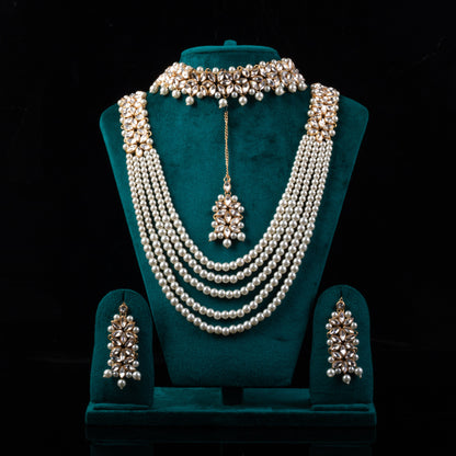 Imperial Bridal Kundun Pearl Set - Complete Wedding Jewelry