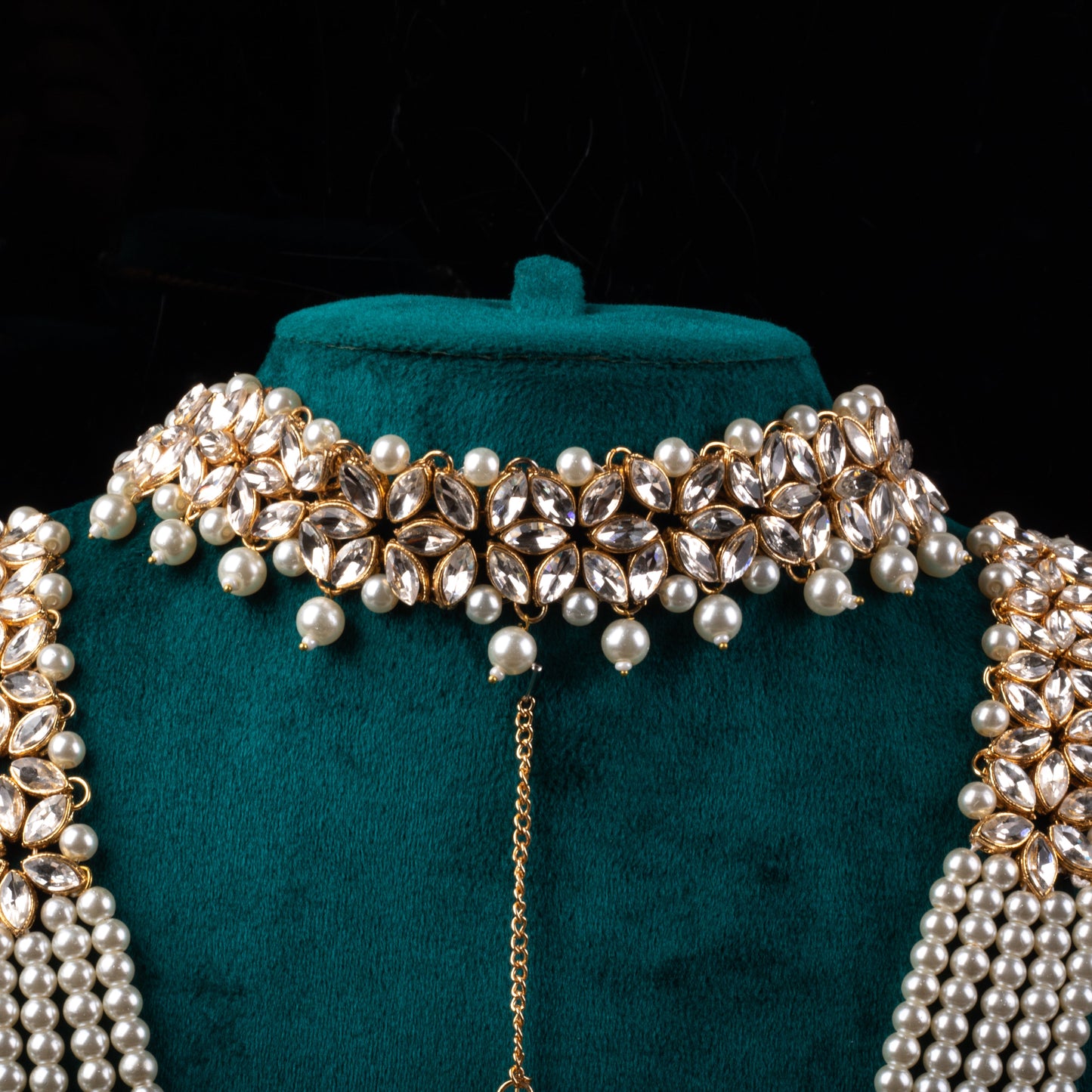 Imperial Bridal Kundun Pearl Set - Complete Wedding Jewelry