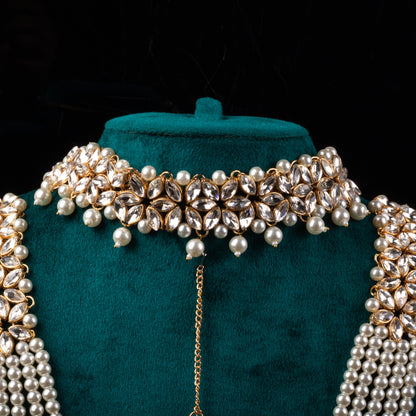 Imperial Bridal Kundun Pearl Set - Complete Wedding Jewelry