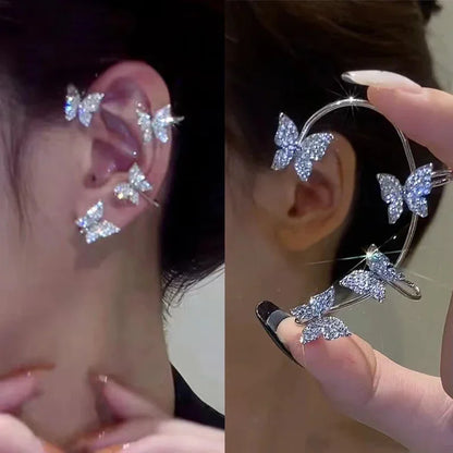 Crystal Butterfly Ear Wrap Earrings