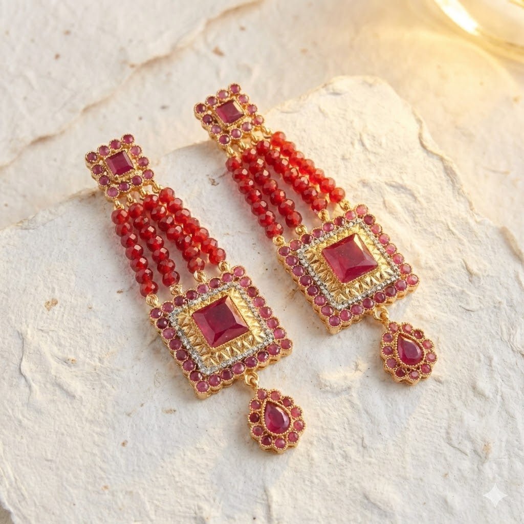 The Midnight Empress - Premium Tribal Earrings