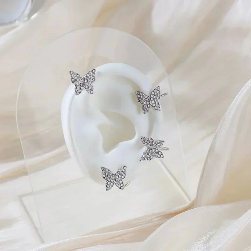 Crystal Butterfly Ear Wrap Earrings