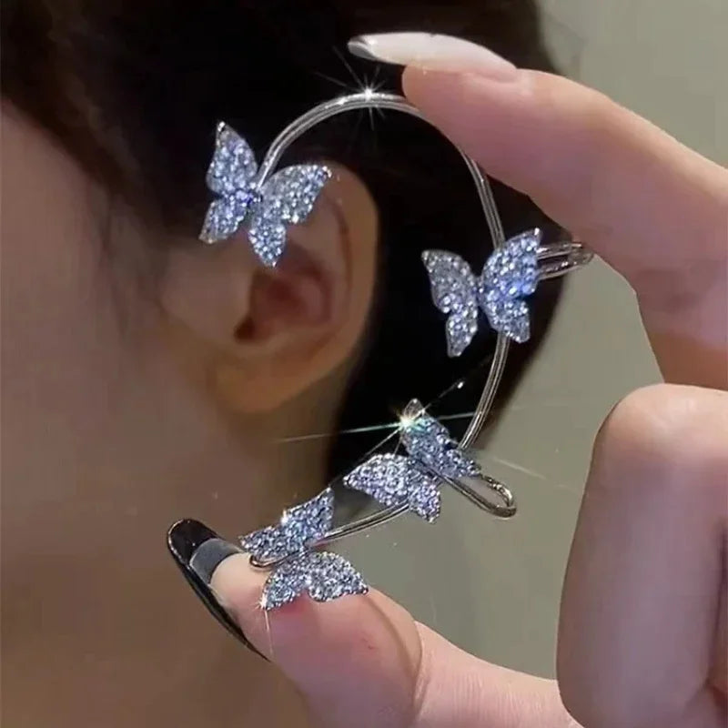 Crystal Butterfly Ear Wrap Earrings