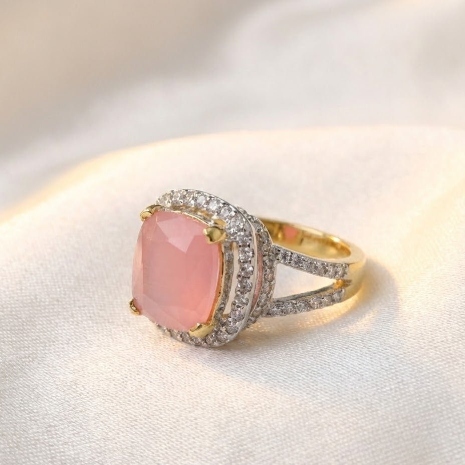 Delicate Sterling Ring with Gold Polish