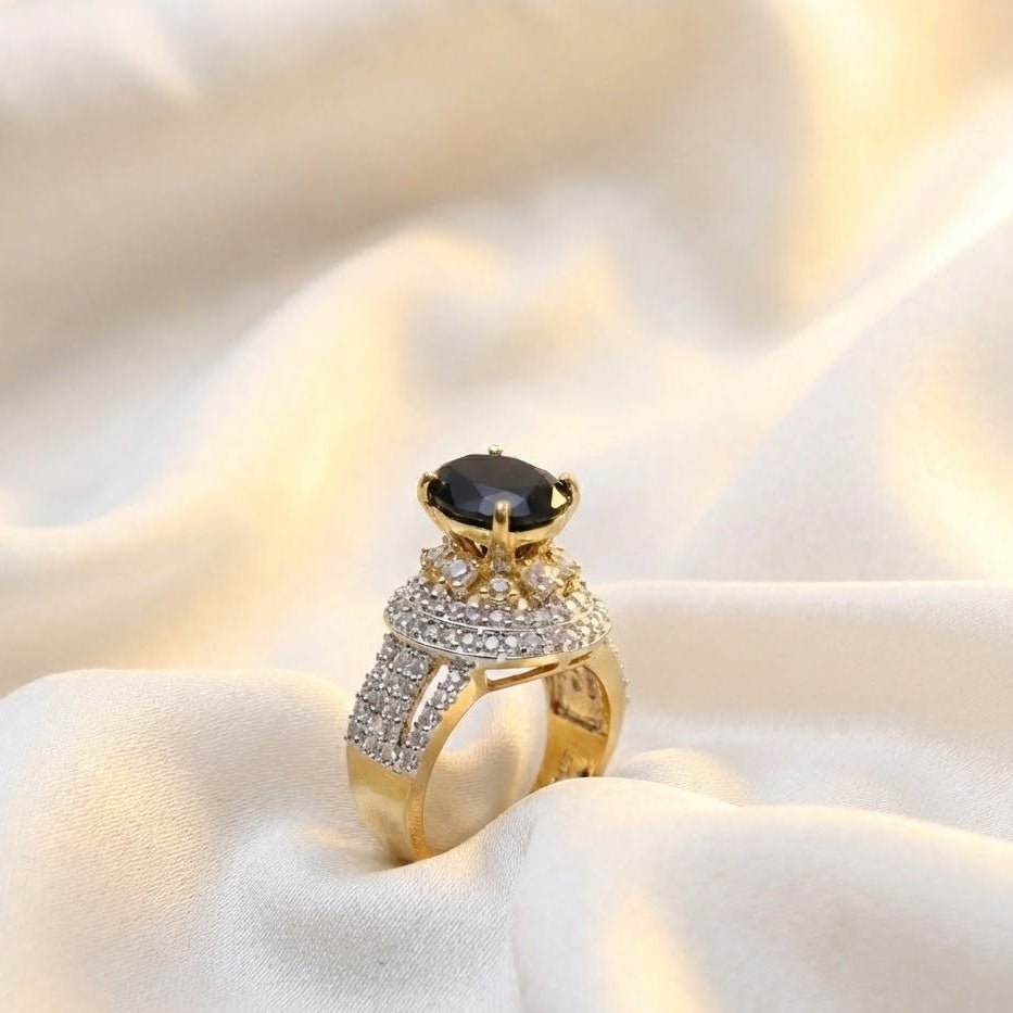 Moonstone Sterling Ring - 22K Gold Plated Ring