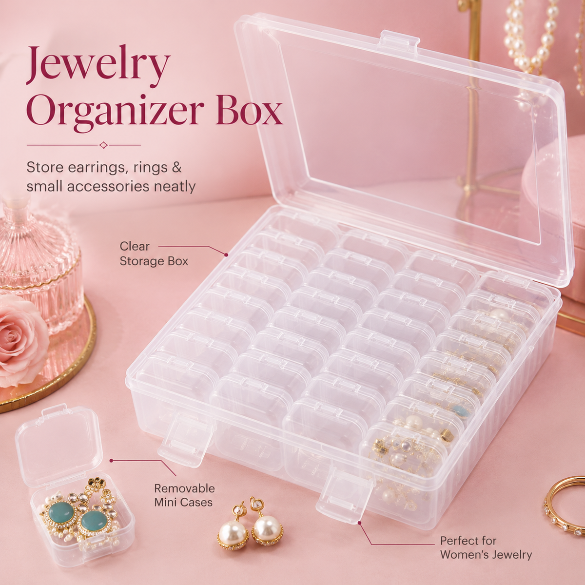 JewelNest™ Organizer Box With 32 Mini Boxes ( 100% Original ✅)