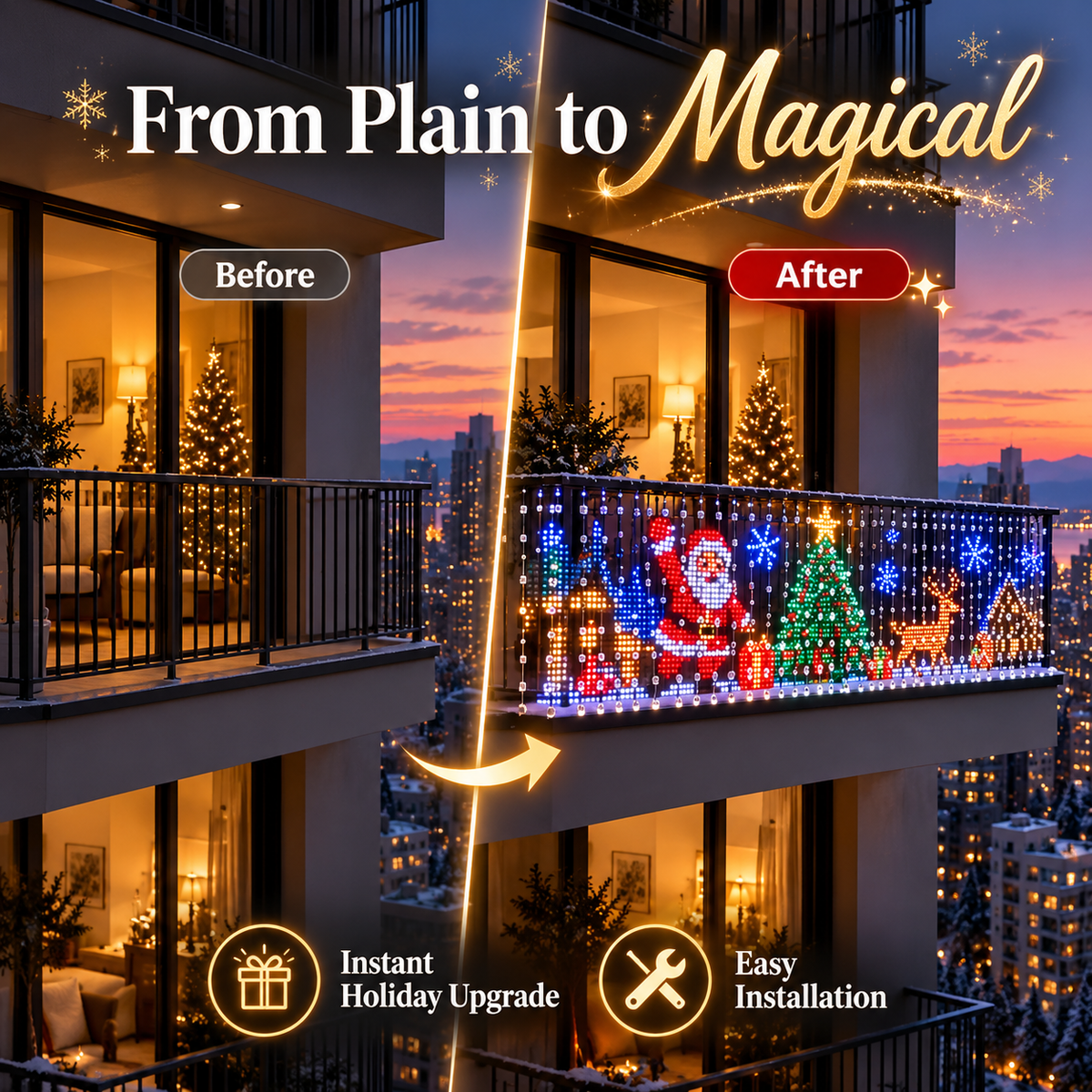 FestiveGlow™ Smart LED Curtain Lights