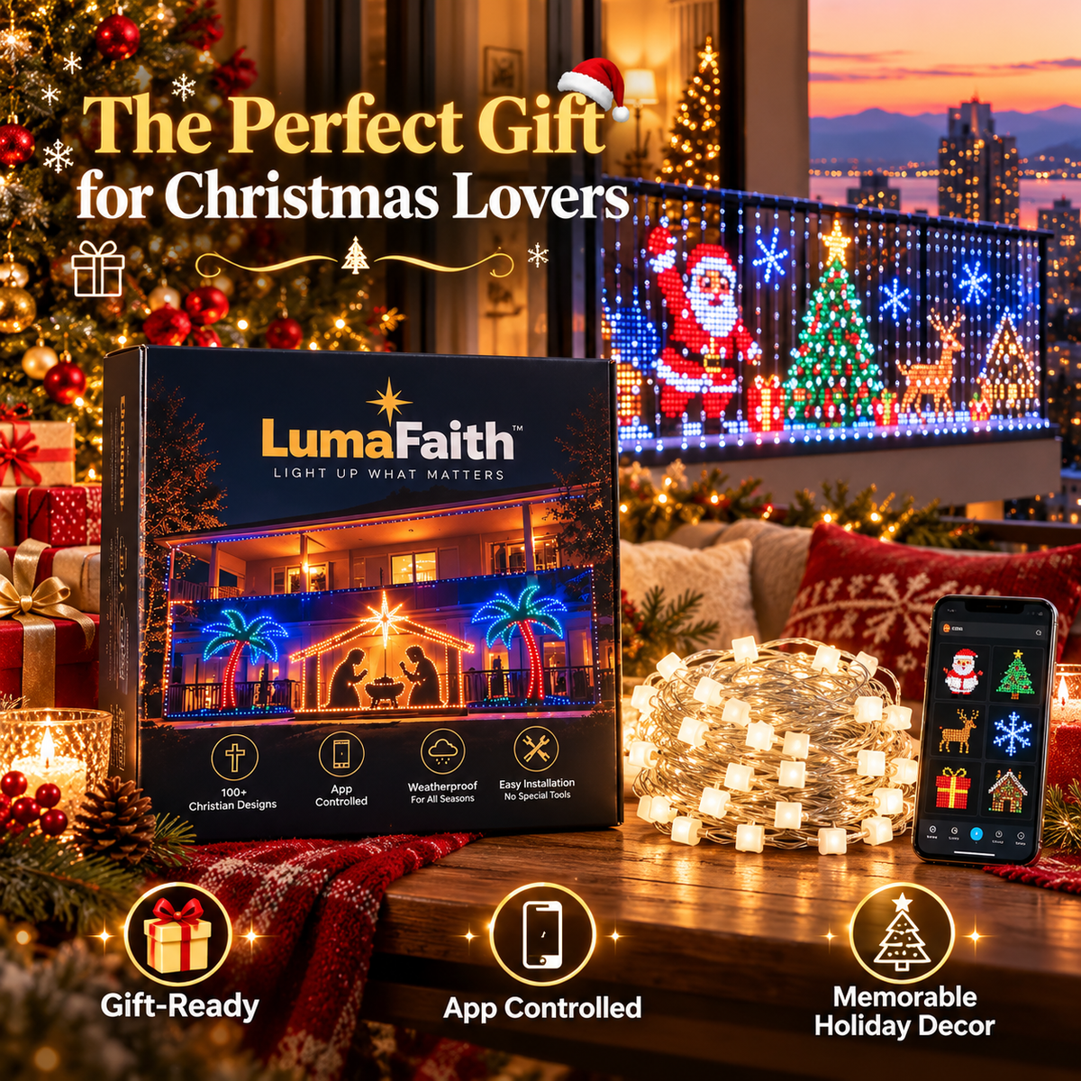 FestiveGlow™ Smart LED Curtain Lights