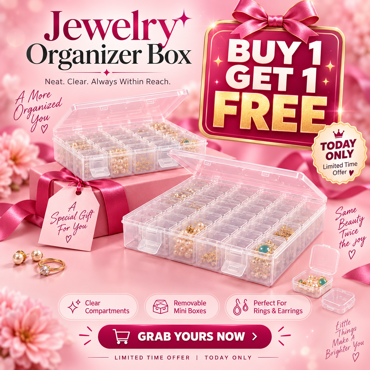 JewelNest™ Organizer Box With 32 Mini Boxes ( 100% Original ✅)