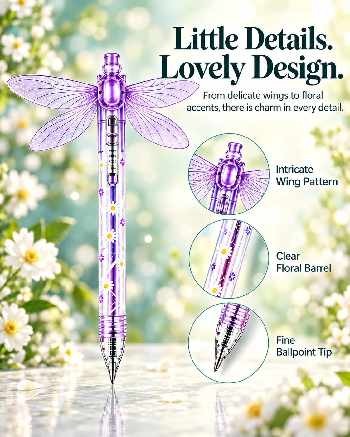 Flutter Bloom Dragonfly Wing Pen