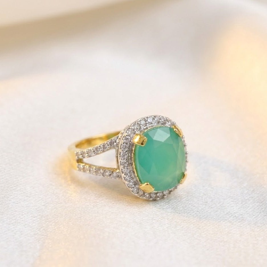 Delicate Sterling Ring with Gold Polish