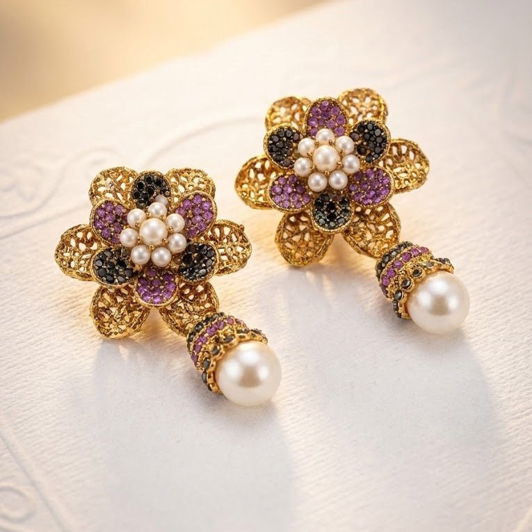 Pearl Petal Mini Jhumkas