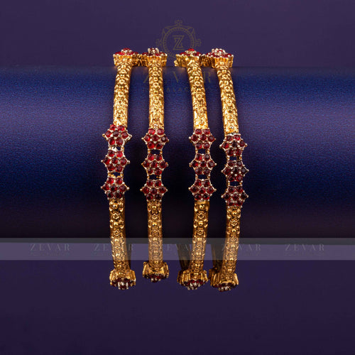 Victorian Flower Bangle Ruby