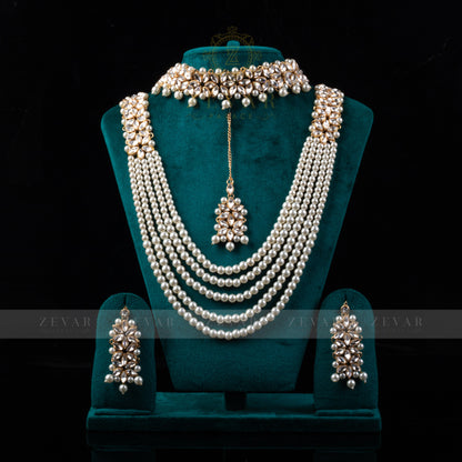 Imperial Bridal Kundun Pearl Set - Complete Wedding Jewelry