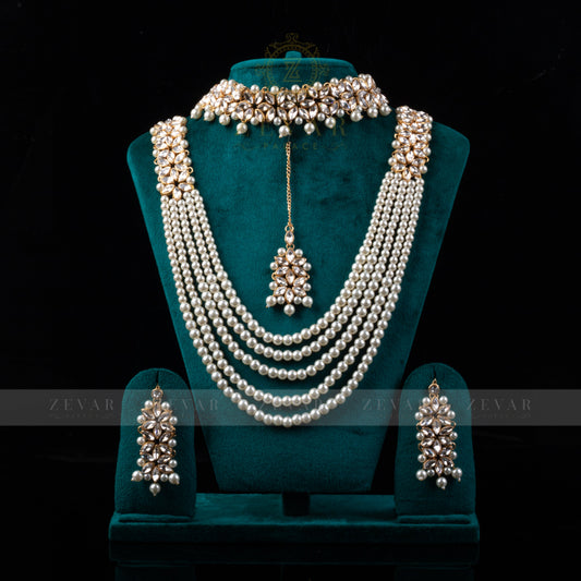Imperial Bridal Kundun Pearl Set - Complete Wedding Jewelry