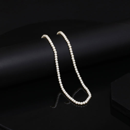 White Pearl Mala Necklace Set