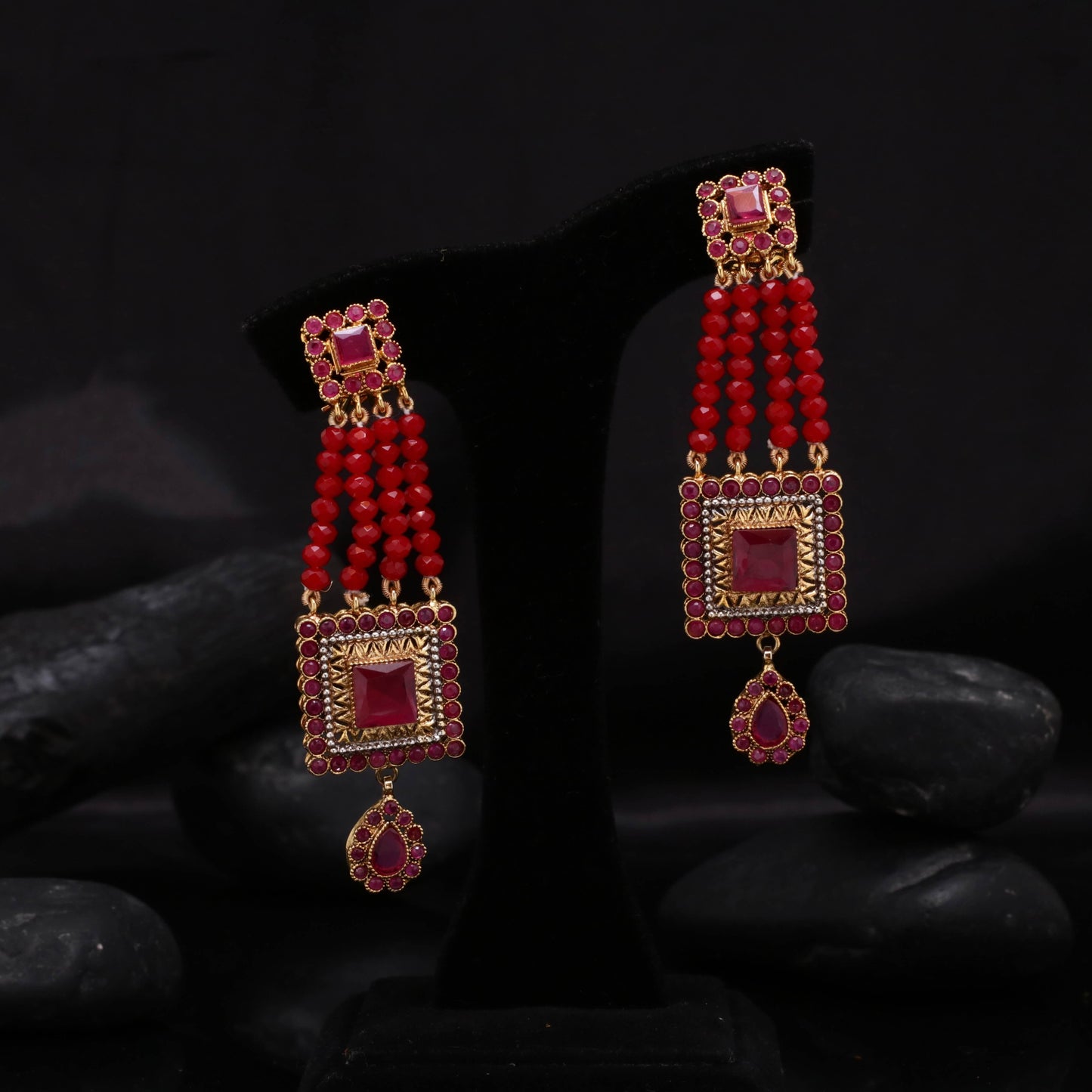 The Midnight Empress - Premium Tribal Earrings