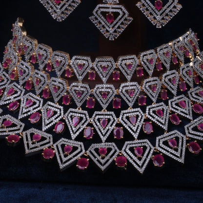Real Zircon With Stones Set Ruby