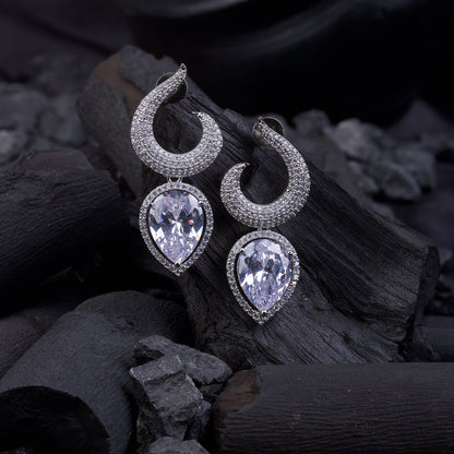 Gemstone Jarao Stone Earrings - Silver Plated Statement Jewelry
