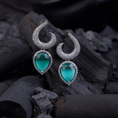 Gemstone Jarao Stone Earrings - Silver Plated Statement Jewelry