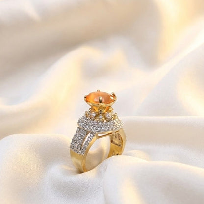 Moonstone Sterling Ring - 22K Gold Plated Ring
