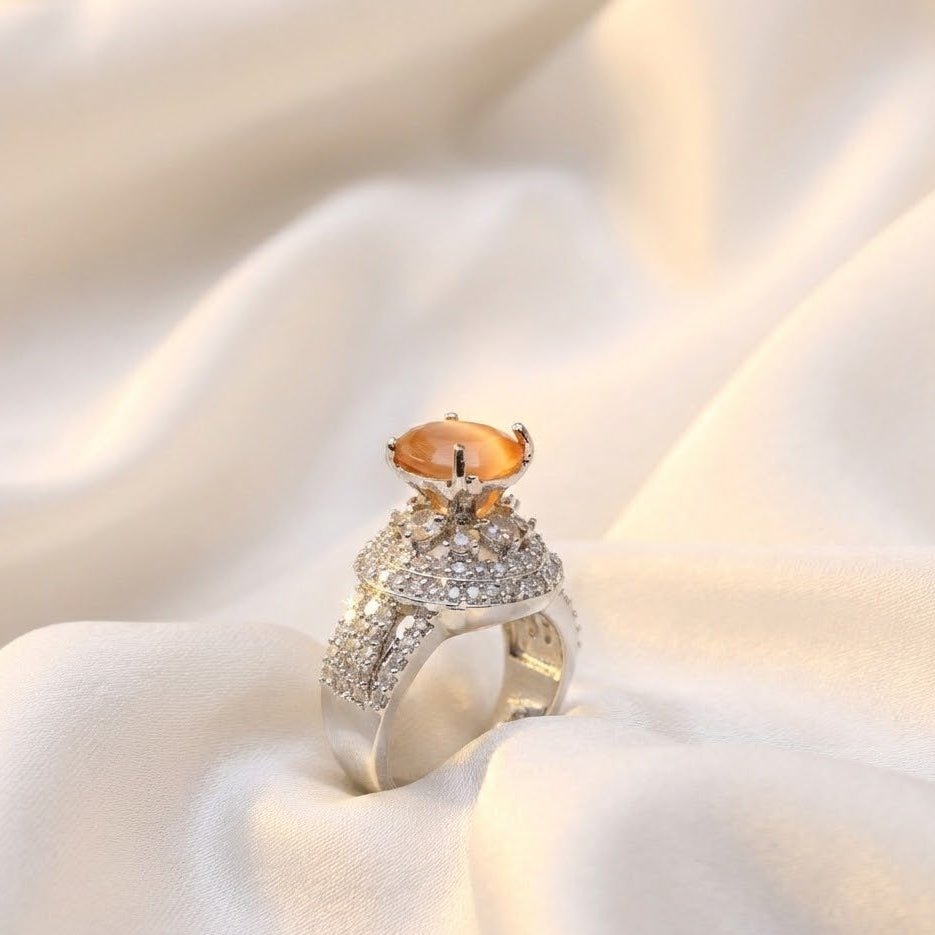 Moonstone Sterling Ring - 22K Gold Plated Ring