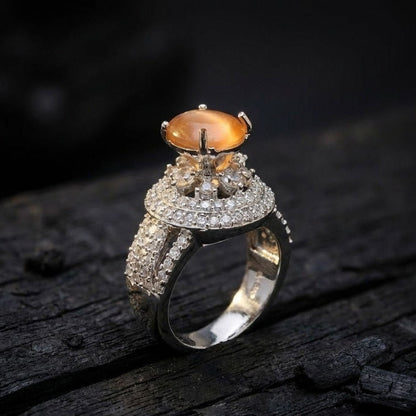 Moonstone Sterling Ring - 22K Gold Plated Ring