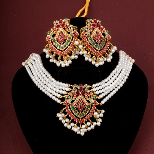 Twisted Naurattan Chokker Set