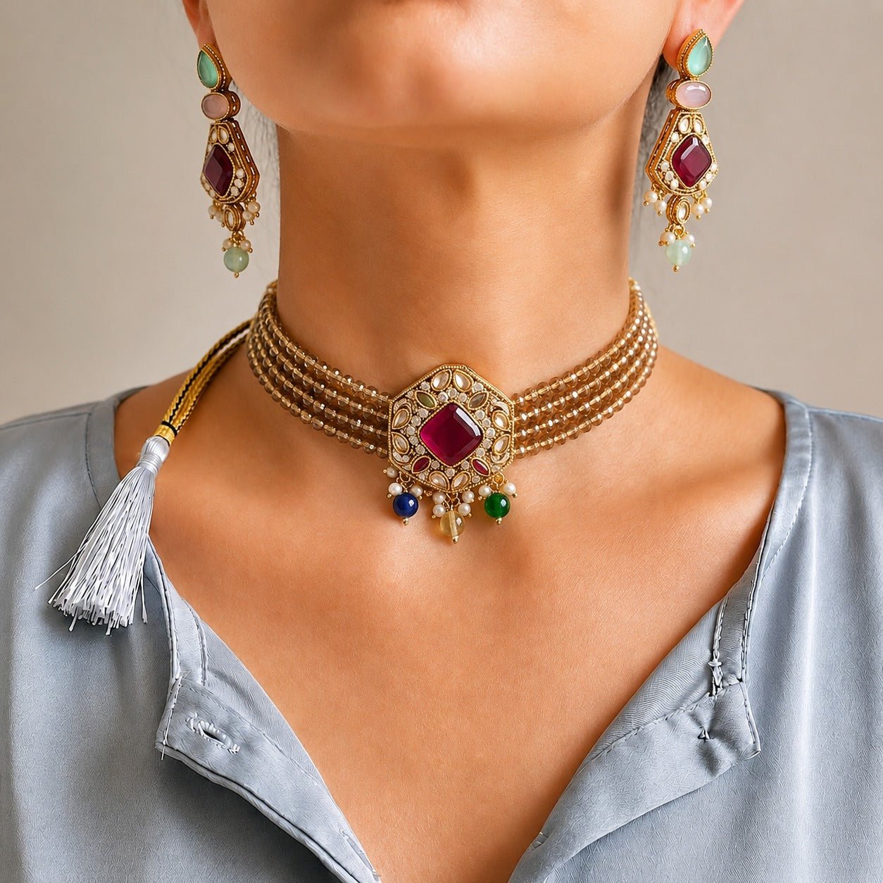 Egyptian Uncut Diamond Choker