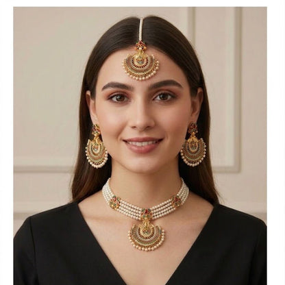 Heritage Naurattan Crescent Moon 3-Piece Choker Set