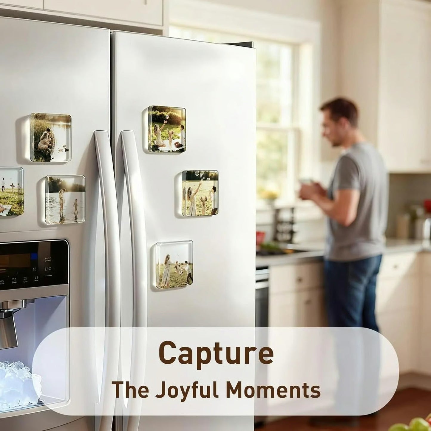 Clear Acrylic DIY Magnetic Photo Frames – 3D Fridge Magnet Set