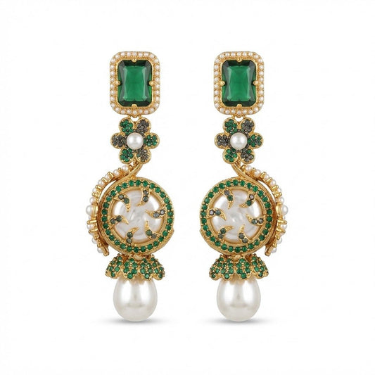 Azure Luxe Baroque Drop Earrings