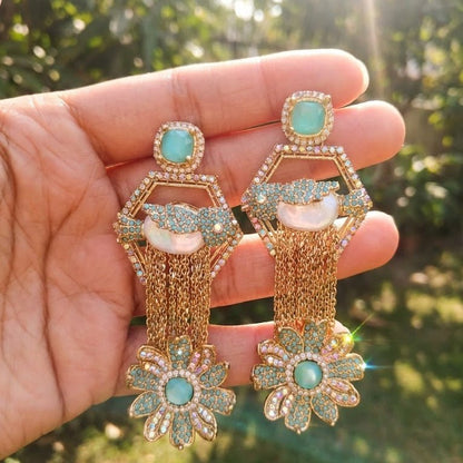 The Royal Hummingbird Garden Drop Earrings