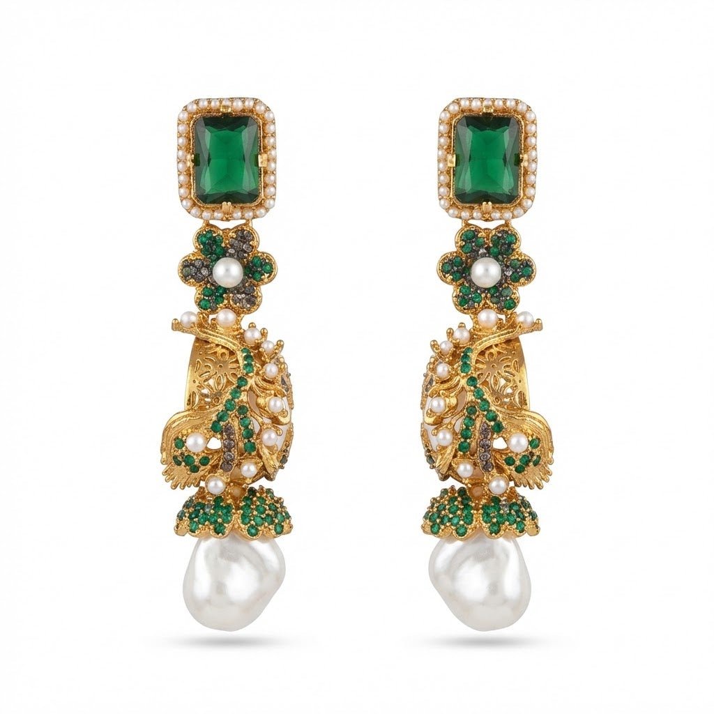 Azure Luxe Baroque Drop Earrings