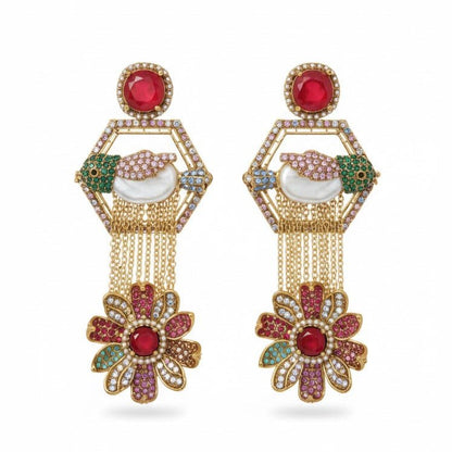 The Royal Hummingbird Garden Drop Earrings