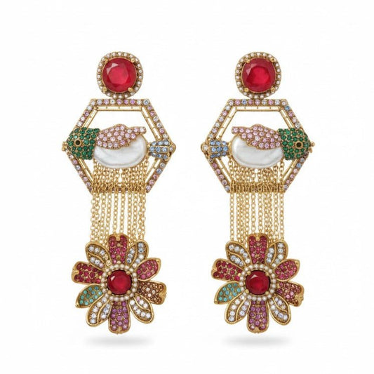 The Royal Hummingbird Garden Drop Earrings