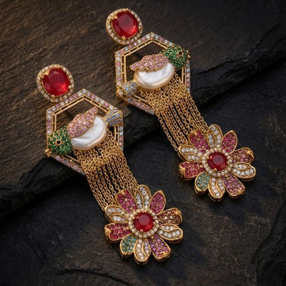 The Royal Hummingbird Garden Drop Earrings