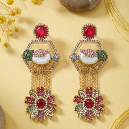 The Royal Hummingbird Garden Drop Earrings