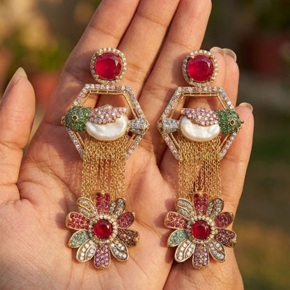 The Royal Hummingbird Garden Drop Earrings