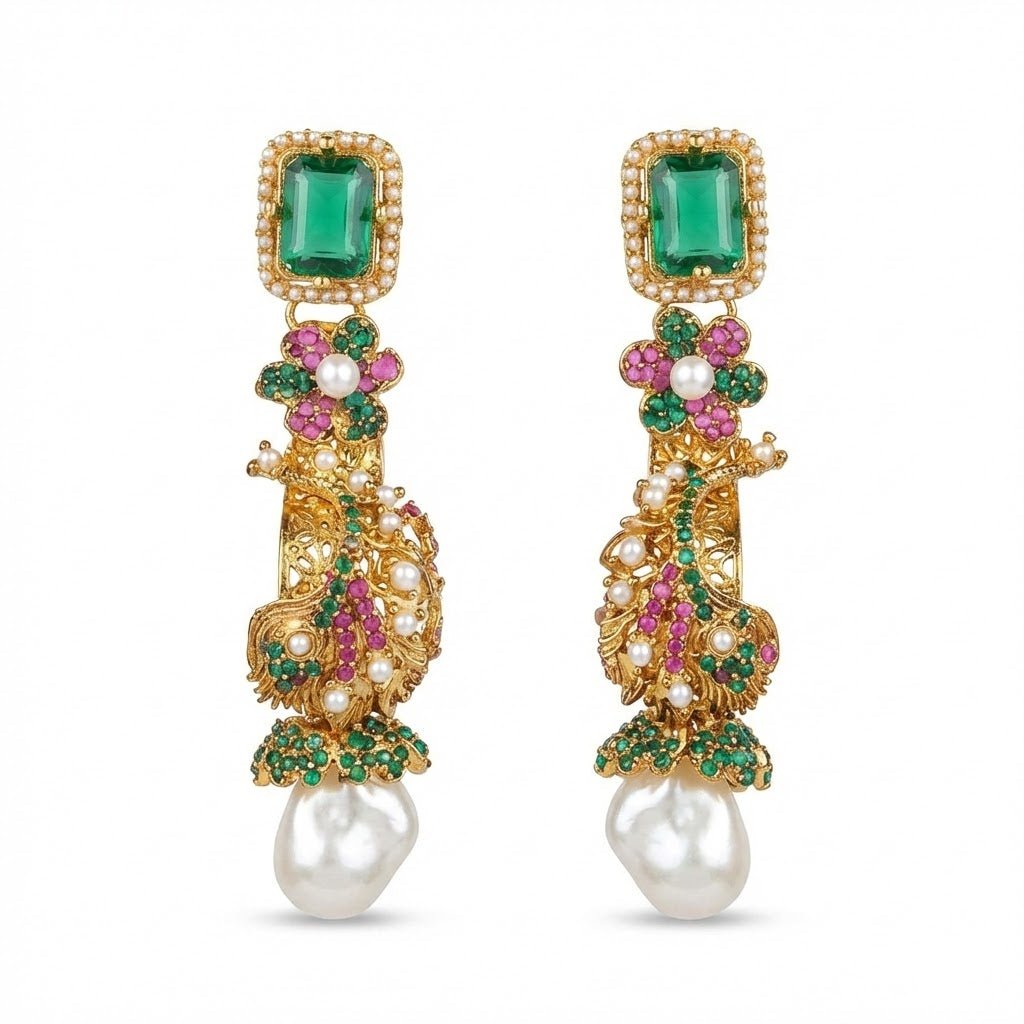 Azure Luxe Baroque Drop Earrings