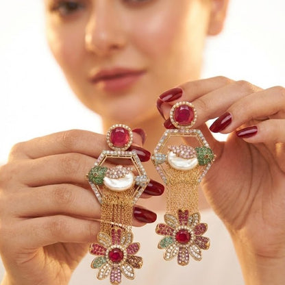 The Royal Hummingbird Garden Drop Earrings