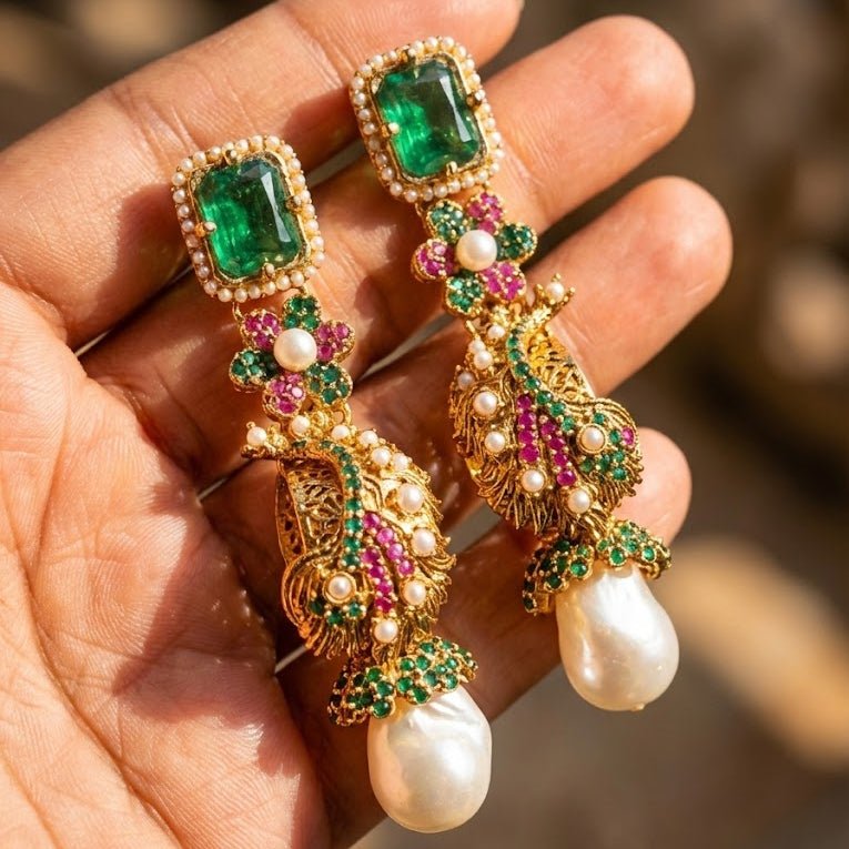 Azure Luxe Baroque Drop Earrings