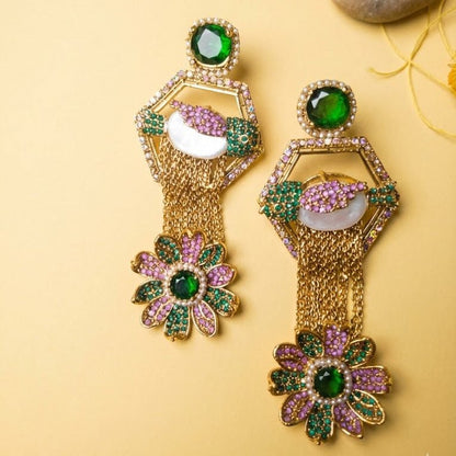 The Royal Hummingbird Garden Drop Earrings